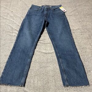 Hudson Jeans Dark Blue Cropped Straight-Leg Ankle Jeans